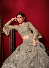 Flawless Looking Lehenga Choli in Grey